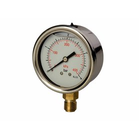 Manometer GS 63mm 1/4  -1- 0bar SPODNÝ, GS04-01